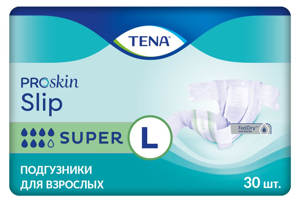 фото упаковки Подгузники для взрослых дышащие Tena Slip Super