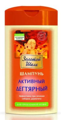 фото упаковки Золотой Шелк Шампунь активный дегтярный для проблемной кожи