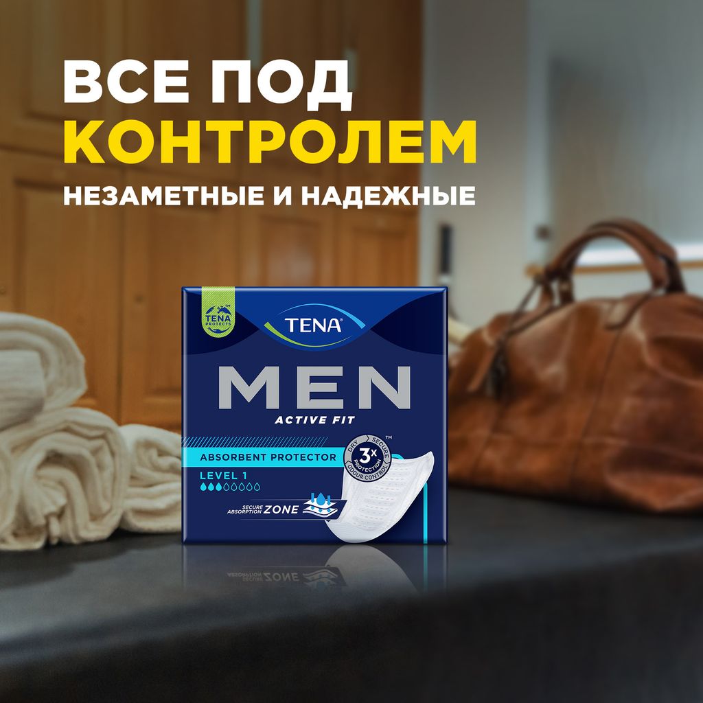 Tena Men вкладыши урологические уровень 1, прокладки урологические, light, 24 шт.