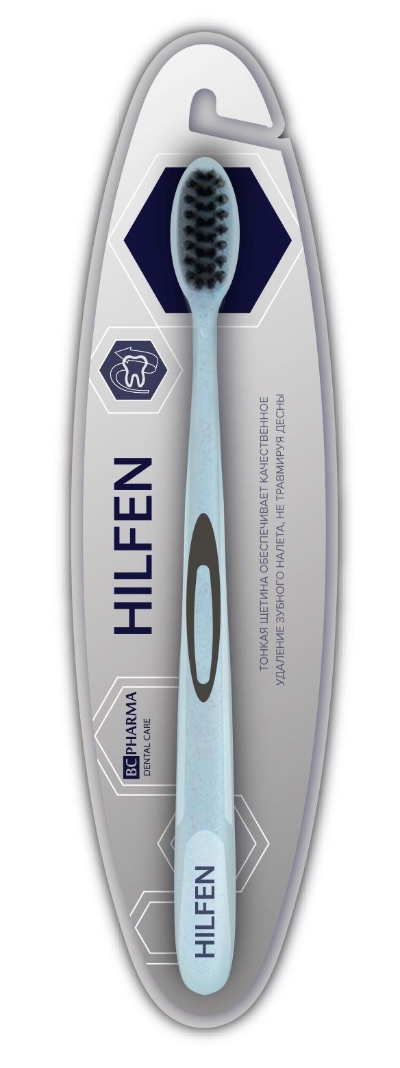 фото упаковки Hilfen Щетка зубная средней жесткости с черной щетиной