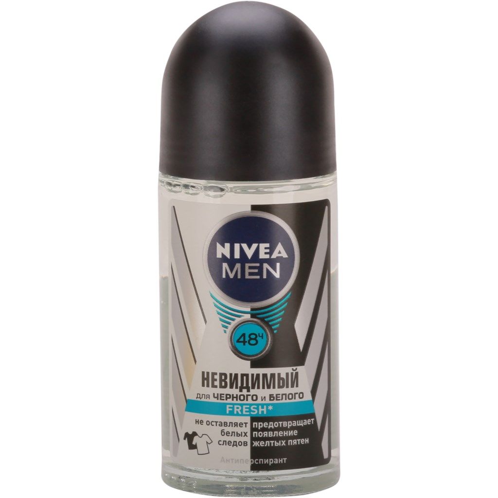 фото упаковки Nivea Men Антиперспирант шариковый Невидимый для черного и белого Fresh