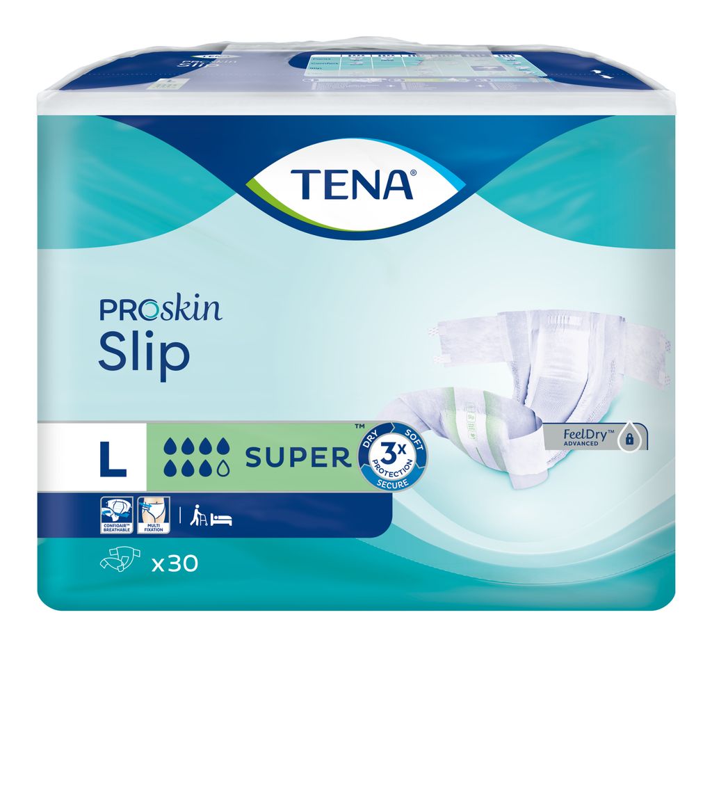 Подгузники для взрослых дышащие Tena Slip Super, Large L (3), 96-144 см, 30 шт.