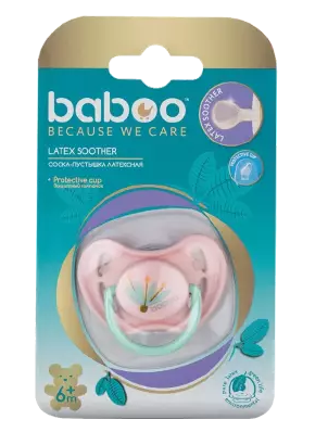 фото упаковки Baboo Соска-пустышка латексная круглая Flora