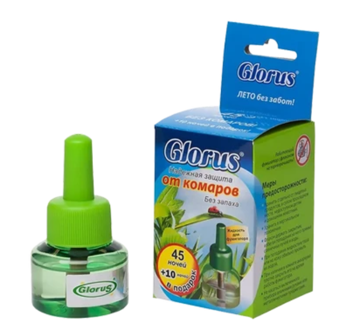 фото упаковки Глорус-Ликвид жидкость от комаров 45 ночей 