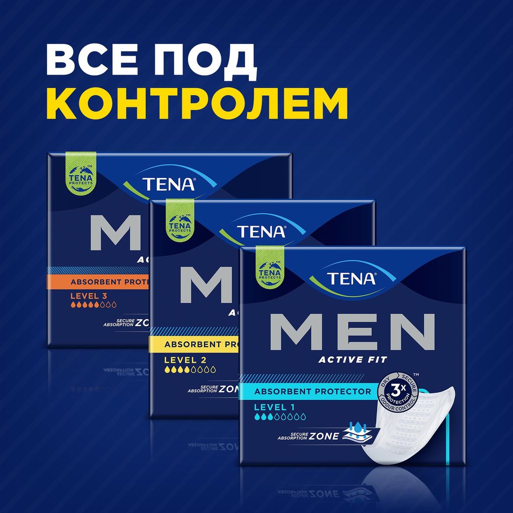 Tena Men вкладыши урологические уровень 1, прокладки урологические, light, 24 шт.