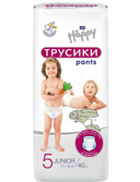 Bella Baby Happy Junior Подгузники-трусики детские, 11-18 кг, р. 5, 40 шт.