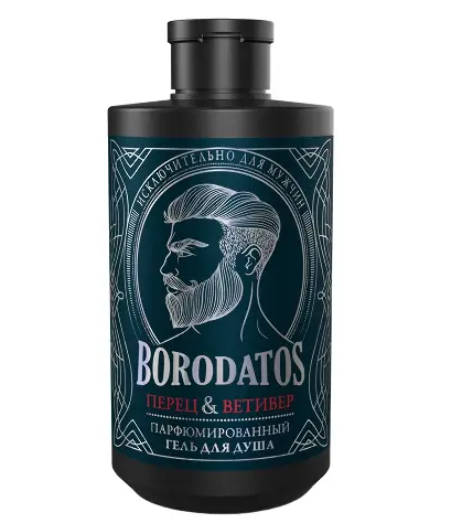 Borodatos гель для душа парфюмированный, гель для душа, перец ветивер, 400 мл, 1 шт.