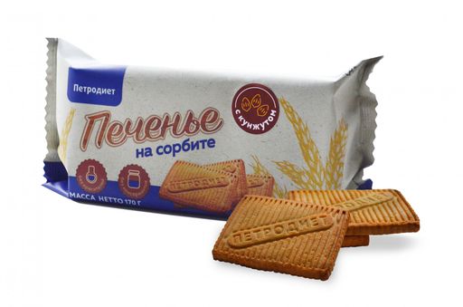 Петродиет Печенье на сорбите, печенье, с кунжутом, 170 г, 1 шт.