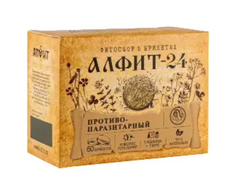 Алфит-24 противопаразитарный утренний вечерний, брикеты, 120 г, 1 шт.