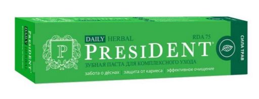PresiDent Daily Herbal Зубная паста 75 RDA, паста зубная, 68 г, 1 шт.