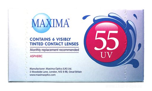 Maxima 55 UV Контактные линзы плановой замены, BC=8,6 d=14,2, D(-4.25), стерильно, 6 шт.