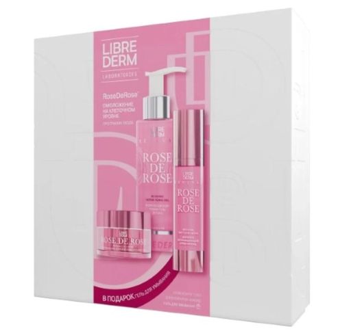 Librederm Rose De Rose набор Омоложение на клеточном уровне, крем для век 15мл+крем-флюид 50мл+гель для умывания 150мл, 1 шт.