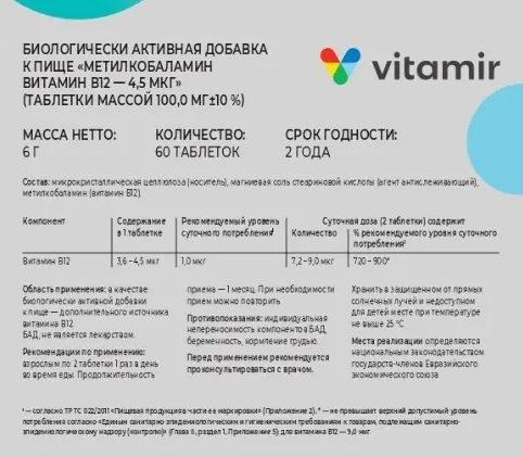 Vitamin b 12 таблетки инструкция