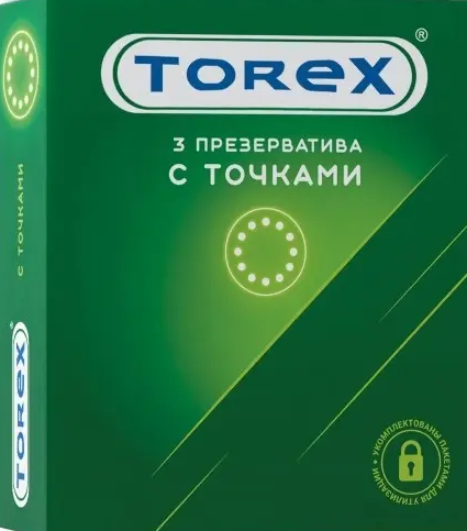 Torex презервативы с точками, 3 шт.