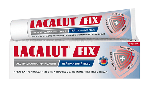 Lacalut Fix Крем для фиксации зубных протезов, крем для фиксации зубных протезов, нейтральный, 40 мл, 1 шт.