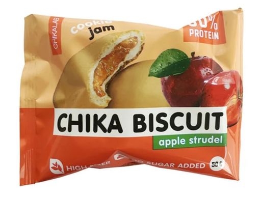 Chikalab Chika Biscuit Печенье протеиновое бисквитное Яблочный штрудель, печенье, 50 г, 1 шт.